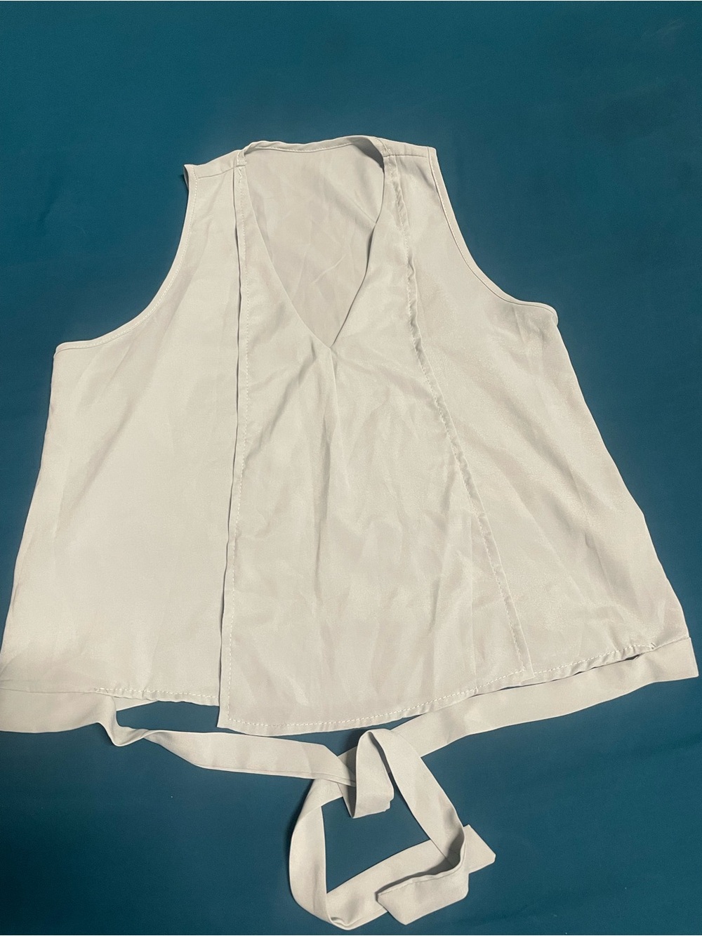 Women’s White Wide-Leg Jumpsuit Pant with Tie Waist